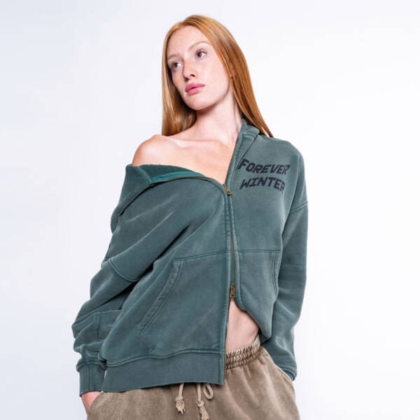 Frosted Full-Zip Hoodie Evergreen
