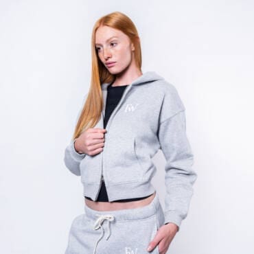Cozy Crop Zip Hoodie Frosted Heather