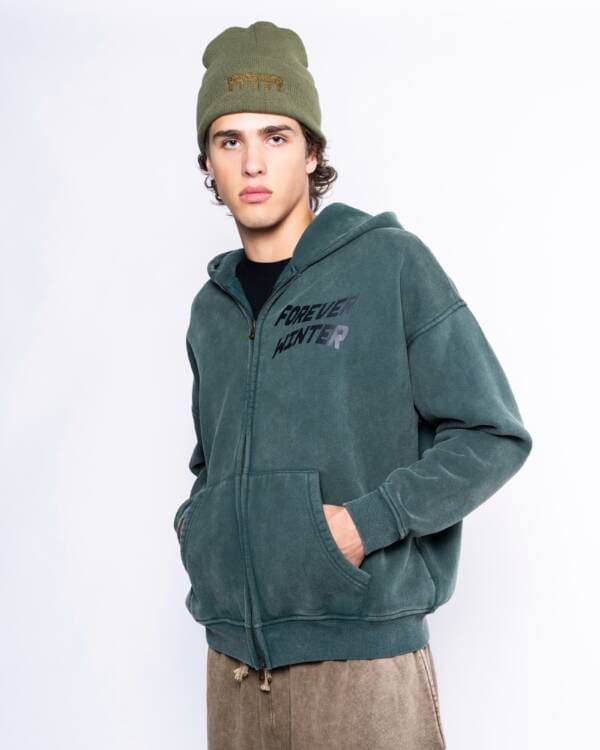 Frosted Full-Zip Hoodie Evergreen