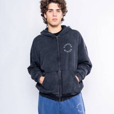 Frosted Full-Zip Hoodie Timber Black
