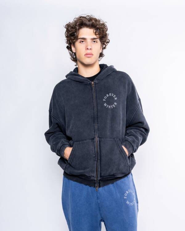 Frosted Full-Zip Hoodie Timber Black