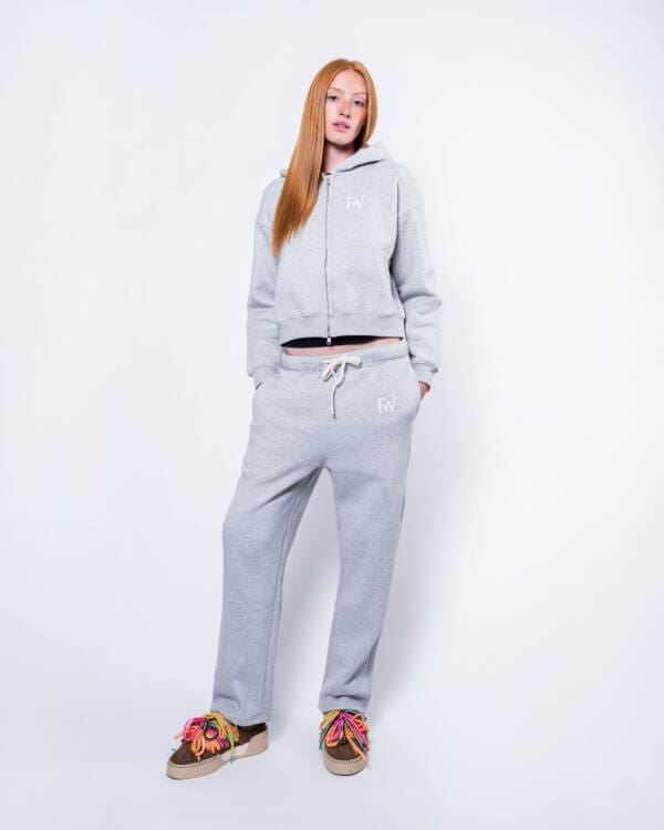 Cozy Straight Leg Fleece Pants Frosted Heather