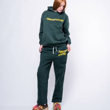 Cozy Straight Leg Fleece Pants Evergreen